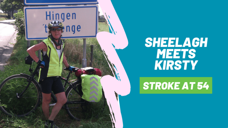 Picture of Sheelagh from Different meeting Kirsty to tell her story after surviving a stroke at just