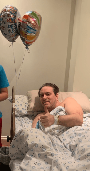Picture of stroke survivor Joe in a hospital bed