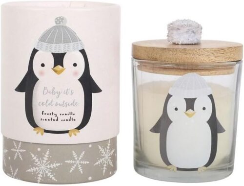 Frosty Vanilla Winter Penguin Candle