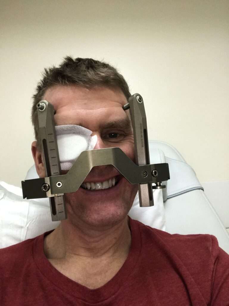 Picture of James who survived a haemhorrhagic stroke at just 47 in hospital